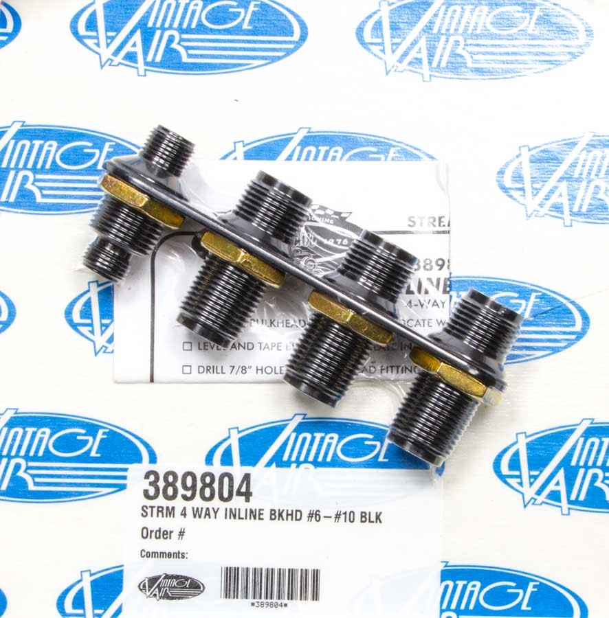 VIN389804 4-Way In Line Bulkhead #6 and #10 O-Ring