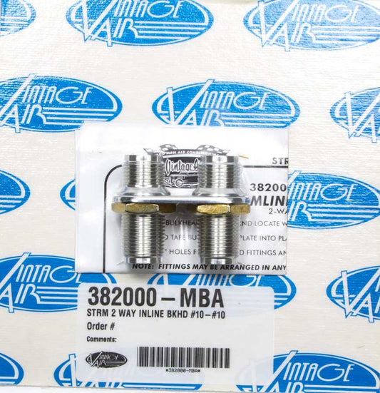 VIN382000-MBA 2 Way In Line Bulkhead #10 and #10 O-Ring