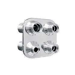 VIN384600-MBA 4 Way Square Bulkhead #6 & #10 O-Ring