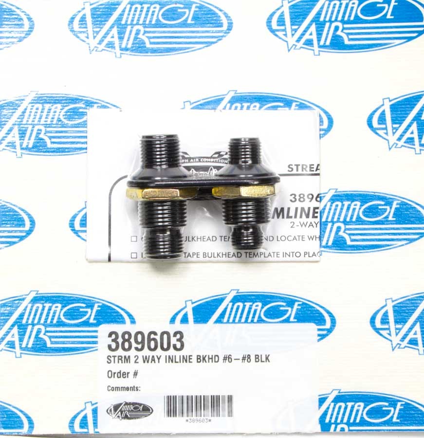VIN389603 2 Way In Line Bulkhead #6 and #8 O-Ring
